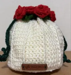 バラの花束　巾着ポーチ　ハンドメイド