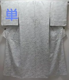 Dg 夏物 美品 風景に花々模様 薄梅鼠色 縦絽 薄物 小紋 着物 K2 - メルカリ
