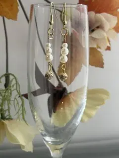 ハンドメイドパールピアス