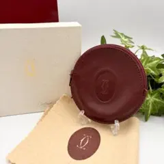 Cartier マストライン コインケース ボルドー ラウンド 小銭入れ 箱付き