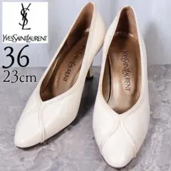 【美品】イヴサンローラン 23 YSL パンプス ステッチ ステッチのサムネイル