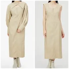 snidel スナイデル 2wayデザインジップワンピース ベージュ