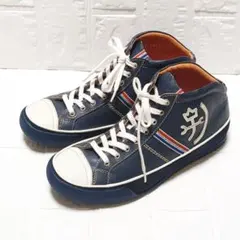 美品　カステルバジャック　ハイカットレザー スニーカー ネイビー　24.5cm