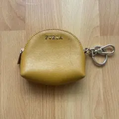 FURLA コインケース イエロー キーリング付き