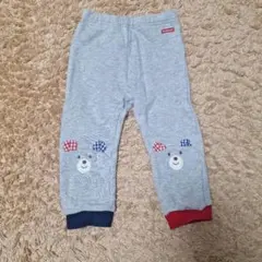 HOT BISCUITS　クマ刺繍付きグレーのボトムス　90cm