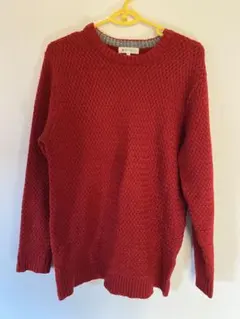 THE SHOP TK 赤 編み込みニットセーター L