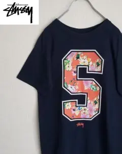 希少 STUSSY ステューシー Tシャツフローラル花柄　80 古着Sサイズ