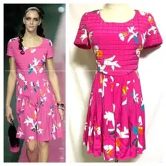 美品 シャネル キルティング切替 フローラル ワンピース ドレス Chanel