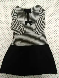 リボン付ニットワンピース