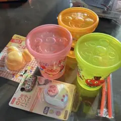 アンパンマン ストロー付きカップ 3P+のり用パンチ+ご飯型