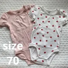 H&M 半袖 ロンパース いちご柄 さくらんぼ柄
