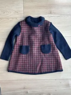 familiar チェック柄ワンピース 90