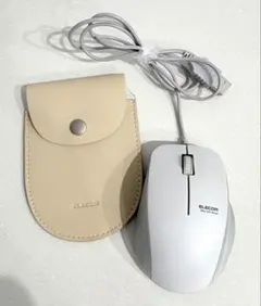 【中古】ELECOM 有線BlueLEDマウス 専用ポーチ付き