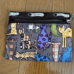 LeSportsac 猫柄　ポーチ 小型