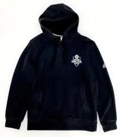 adidas アディダス サッカーエンブレム パーカー M 黒