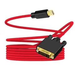 Mini DP to DVI-Dケーブル 1080P レッド