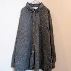 オールドネイビー チェック 長袖シャツ ビッグサイズ 黒白 コットン XXLのサムネイル