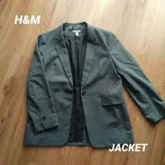 【H&M】 シングルブレストジャケット グリーン