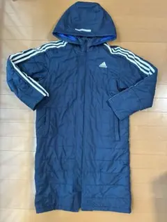adidas ベンチコート ロングコート ネイビー　150cm