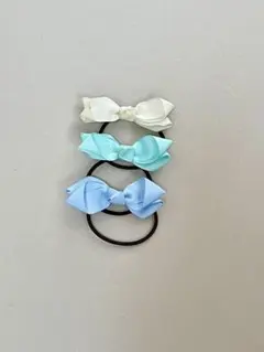 リボン付きヘアゴム3個セット