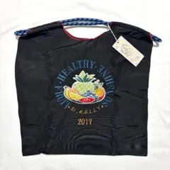 新品 D.KELLY 刺繍 トートバッグ DK-BC-508 フルーツ ブラック