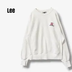 y8326 90s Lee 企業ロゴ刺繍 スウェット トレーナー オフホワイト