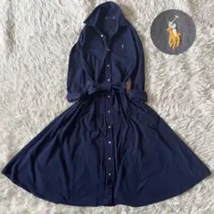 近年✨ ポロラルフローレン 鹿の子 ポロシャツロングワンピース ポニー QRタグ