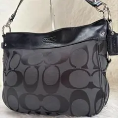 【美品】COACH シグネチャー ワンショルダーバッグ ブラック Y2K