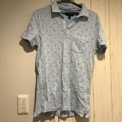 BANANA REPUBLIC 水色 ポロシャツ M メンズ ヨット柄 半袖