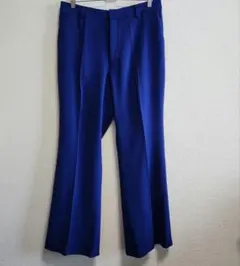 ユニクロ　ドレープフレアパンツ（丈長め75cm）ブルー　79