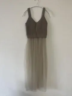 【ROSE BUD】ベージュ・チュールキャミワンピース・FREEサイズ