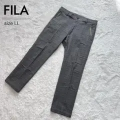 【大きいサイズ】良品 FILA メンズ ゴルフパンツ チェック柄 グレー LL