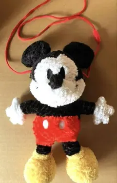 ミッキーマウス　紐付きポシェット　がま口