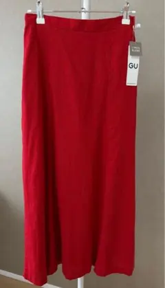 リネンレッド フレアスカート Sサイズ