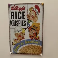 Kellogg's Rice Krispies ブリキ看板 - メルカリ