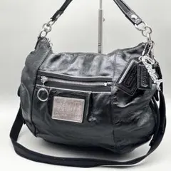 COACH y2k poppy shoulder bag Leather BLK