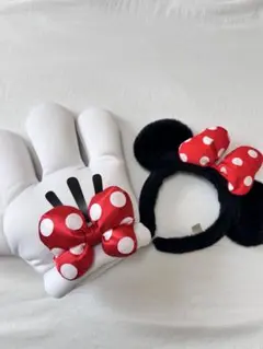 ディズニー Disney ミニーカチューシャ ミニーマウスグローブ セット