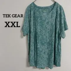 TEK GEAR 【XXL】ターコイズ カモフラ 半袖 Tシャツ