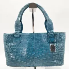 極美品!!!JRA リアルクロコダイル マット加工 ハンドバッグ センター取り