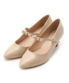 *クチュールブローチ ビジューリボンストラップパンプス*エナメル サンダル