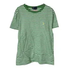 90s POLOラルフローレン　キッズ用ヴィンテージボーダー柄半袖Tシャツ　刺繍