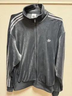 adidas ベロア トラックジャケット グレー XL