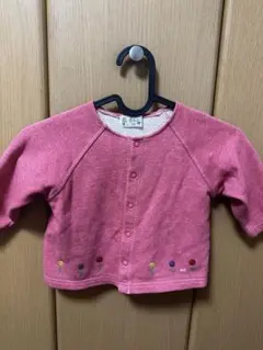 KP ニットプランナー カーディガン 80 ピンク 花刺繍 女の子