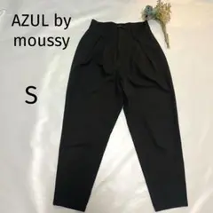 アズールバイマウジー ハイウエスト テーパードパンツ 黒 a1849㉖