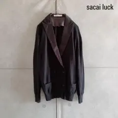 サカイラック sacai luck 袖レザー Aライン ロングスタジャン - メルカリ