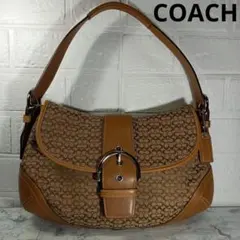 COACH コーチ 6808 SOHO ソーホー ワンショルダーバッグ Coach 6808 Vintage Soho Black Leather and Signature C Canvas