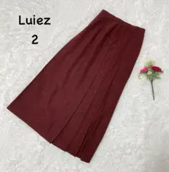 ルイーズ【M】プリーツロングスカート　ウールスカート　エレガント　バーガンディ