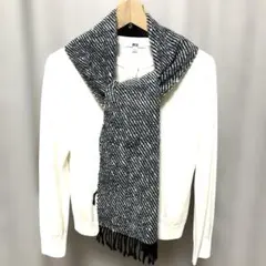 ウール100%手織りマフラー メンズ レディース綾織斜文織