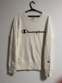 Champion ロゴスウェット L オフホワイト クルーネック