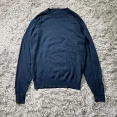 無印良品 クルーネックニット ネイビー系 メンズL